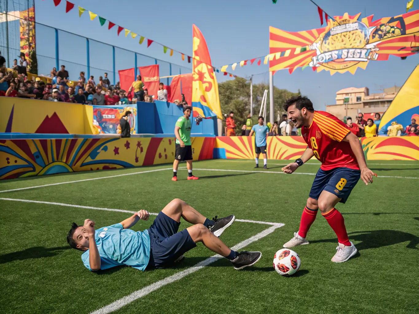 An image of members participating in a lively sports event, smiling and engaging in team activities outdoors, representing the Community Engagement Programs.